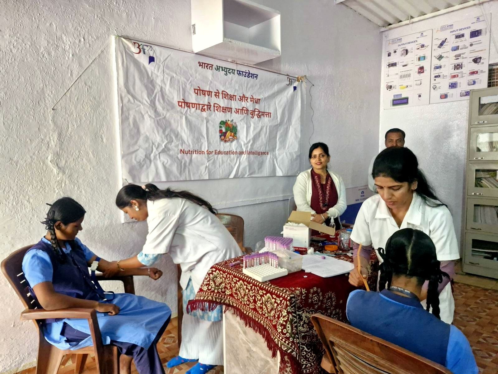 A health check-up at a school